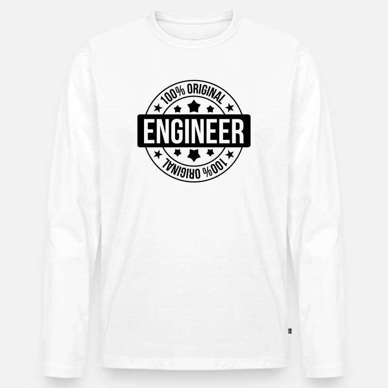 Engineer - Männer Premium Bio Langarmshirt - Weiß