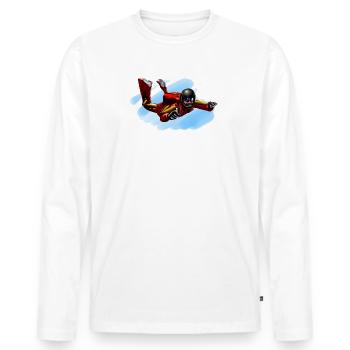 skydiver - Männer Premium Bio Langarmshirt - Weiß - Vorne - Nico (187cm)