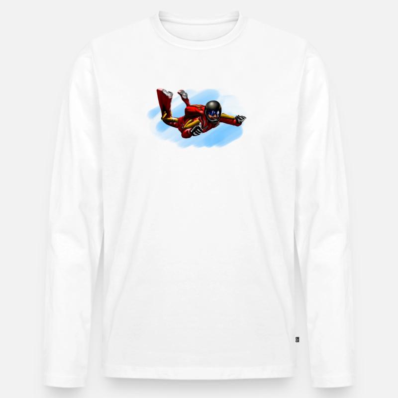 skydiver - Männer Premium Bio Langarmshirt - Weiß