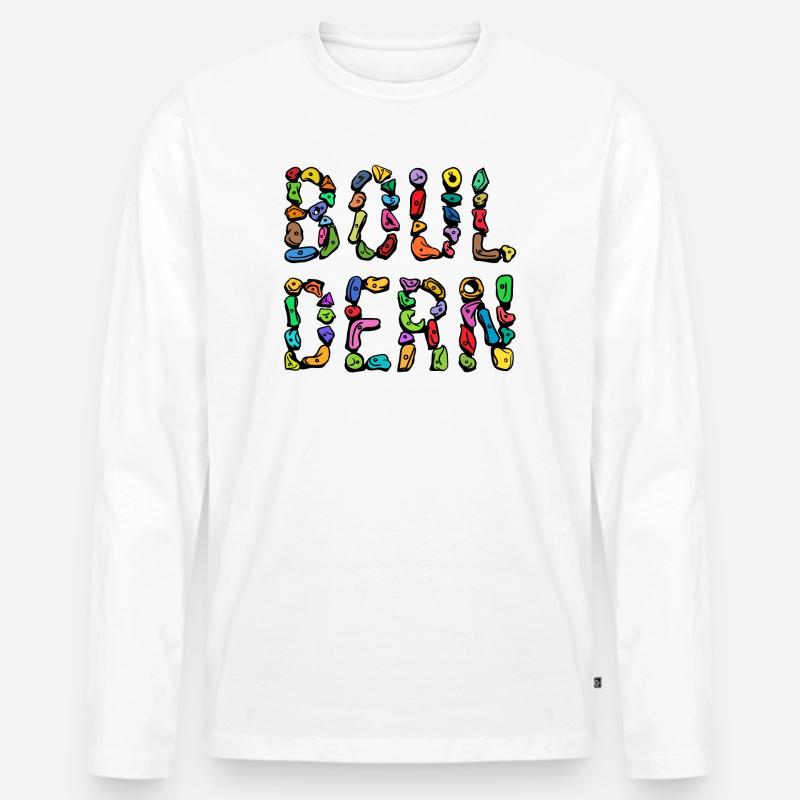 Bouldering boulder climbing scripture mountaineering - Men's Premium Organic Long Sleeve Shirt - white