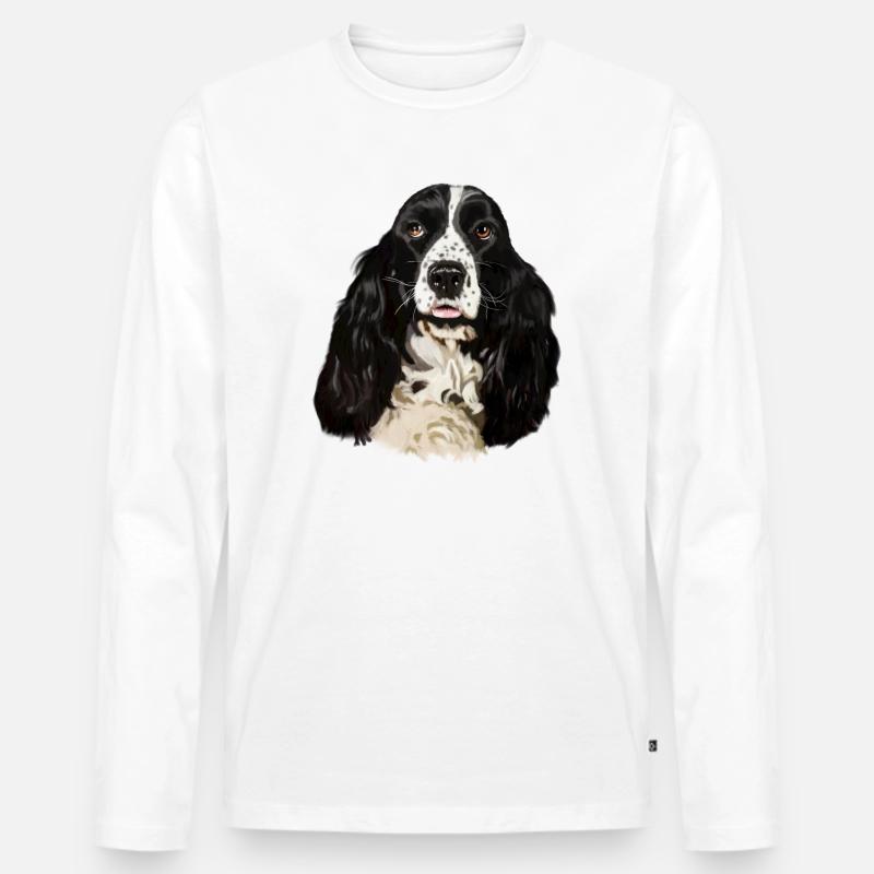 Cocker spaniel - Männer Premium Bio Langarmshirt - Weiß