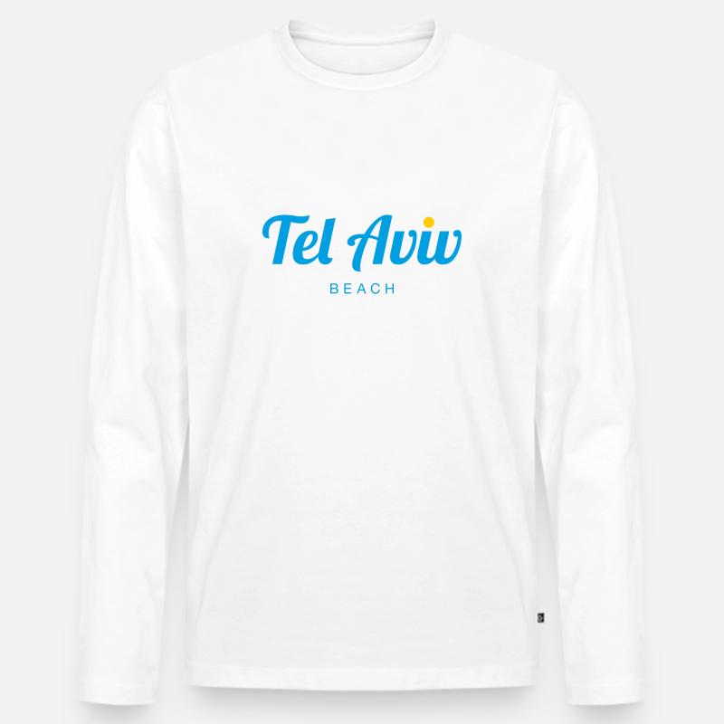 TEL AVIV - Männer Premium Bio Langarmshirt - Weiß