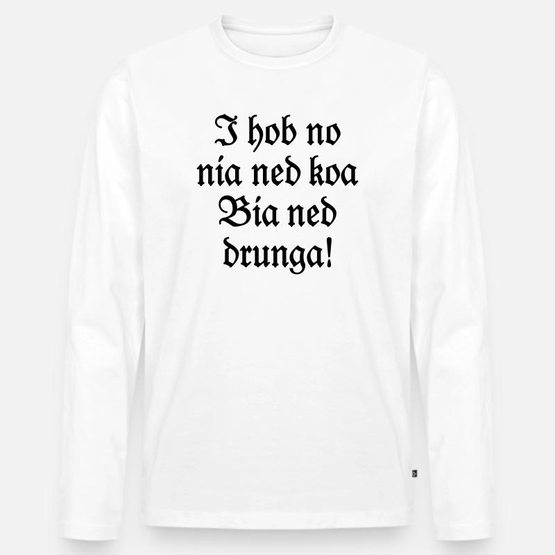 Biertrinker Bayerischer Bier Spruch - Männer Premium Bio Langarmshirt - Weiß