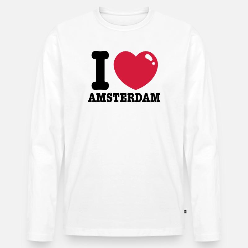 amsterdam - Männer Premium Bio Langarmshirt - Weiß