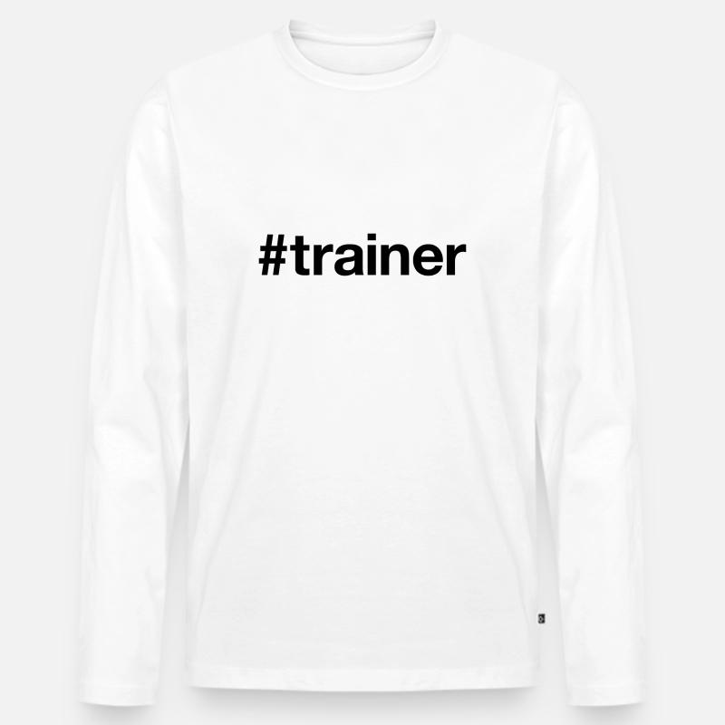 ALLENATORE - Maglia a manica lunga ecologica premium da uomo - bianco