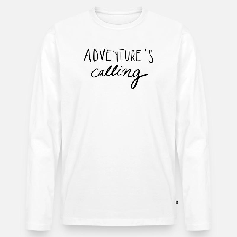 Adventure's calling - Männer Premium Bio Langarmshirt - Weiß