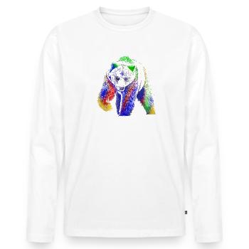 Bear - Men's Premium Organic Long Sleeve Shirt - white - Front - Nico (187cm)