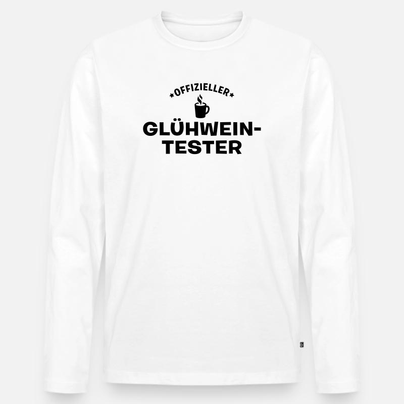 glühweintester weihnachten - Männer Premium Bio Langarmshirt - Weiß