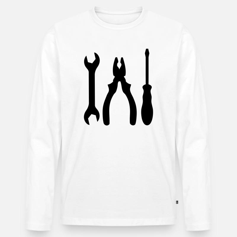 tools - Männer Premium Bio Langarmshirt - Weiß