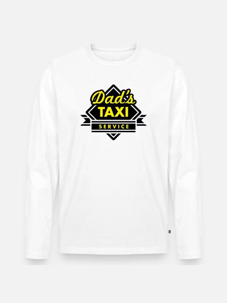 Dad's Taxi Service - Männer Premium Bio Langarmshirt - Weiß