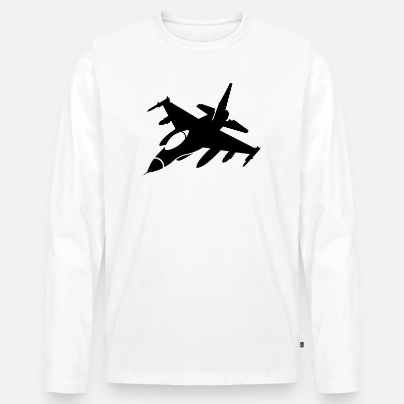 Luftwaffe - Männer Premium Bio Langarmshirt - Weiß