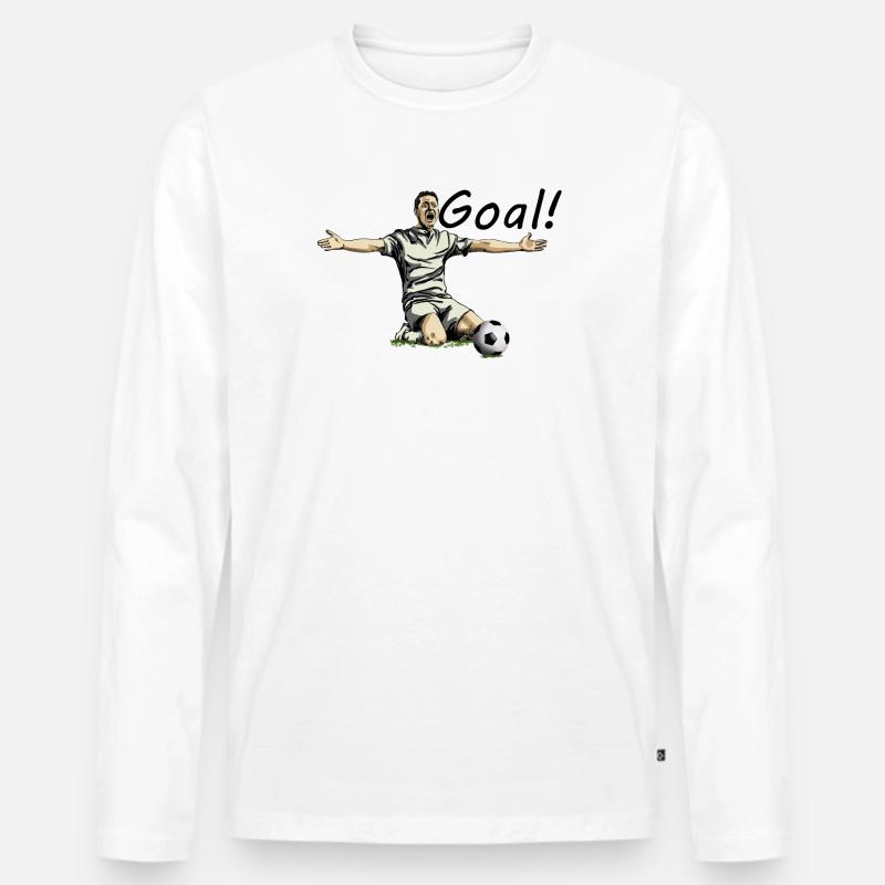 Goal - Männer Premium Bio Langarmshirt - Weiß