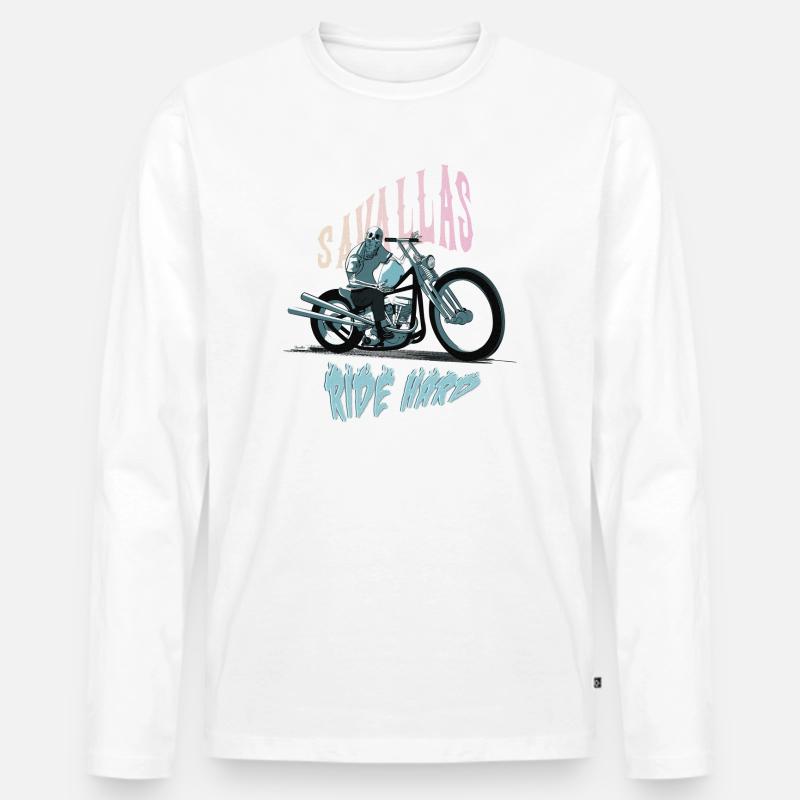 Raide Hard dark background - Männer Premium Bio Langarmshirt - Weiß