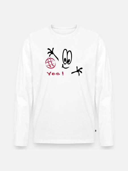 Handball, Comic, Sport - Männer Premium Bio Langarmshirt - Weiß