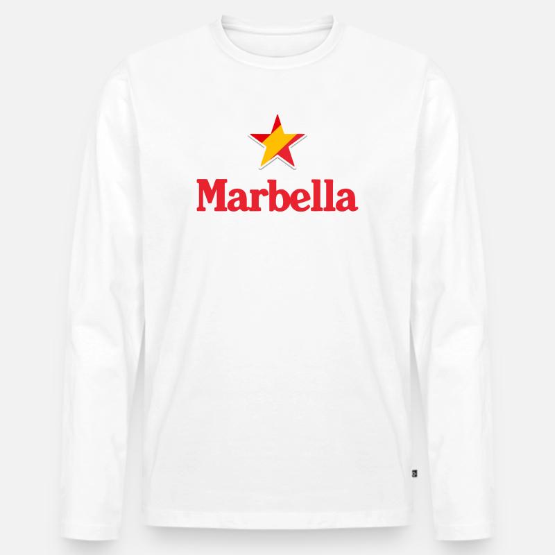 Sterne von Spanien - Marbella - Männer Premium Bio Langarmshirt - Weiß