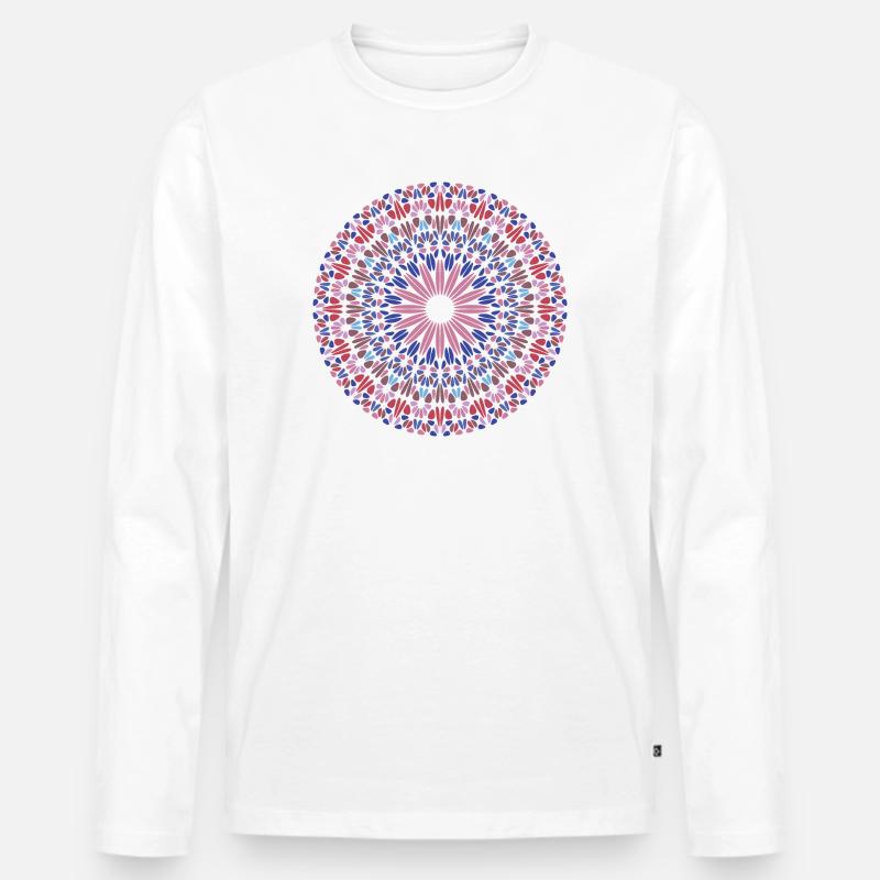 Mandala - Männer Premium Bio Langarmshirt - Weiß