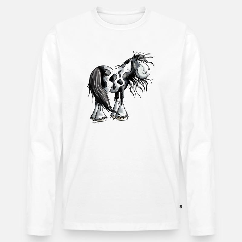 Niedlicher Irish Tinker - Männer Premium Bio Langarmshirt - Weiß