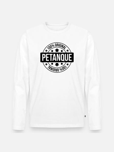 Petanque / Boules / Sport / Game / Pastis - Men's Premium Organic Long Sleeve Shirt - white
