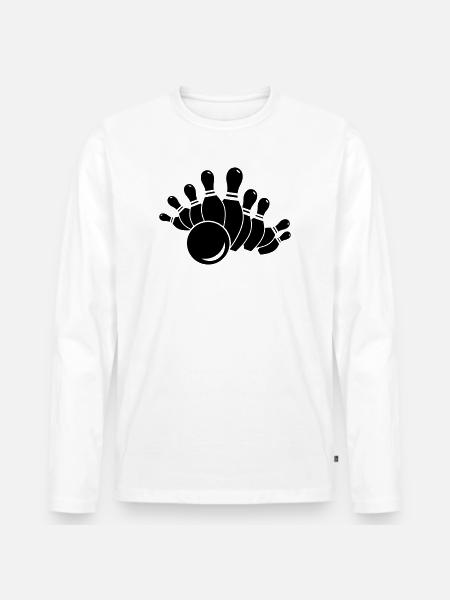 sport kegeln - Männer Premium Bio Langarmshirt - Weiß