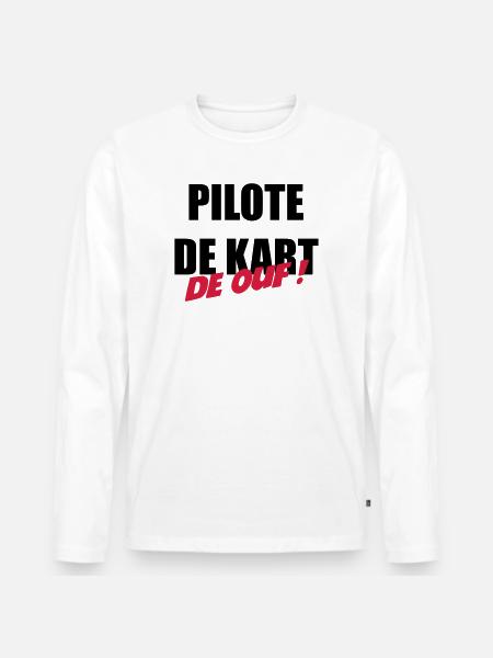 Go-Kart / Karting / Kart / Fahrer - Männer Premium Bio Langarmshirt - Weiß