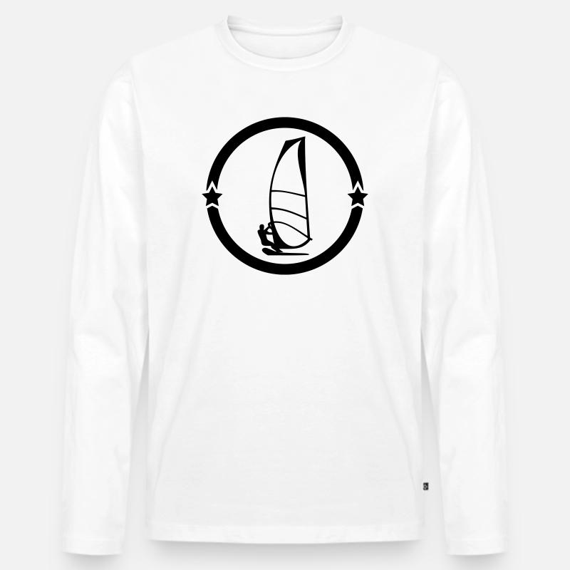 Windsurfen / Windsurfer / Windsurf / Windsurfing - Männer Premium Bio Langarmshirt - Weiß