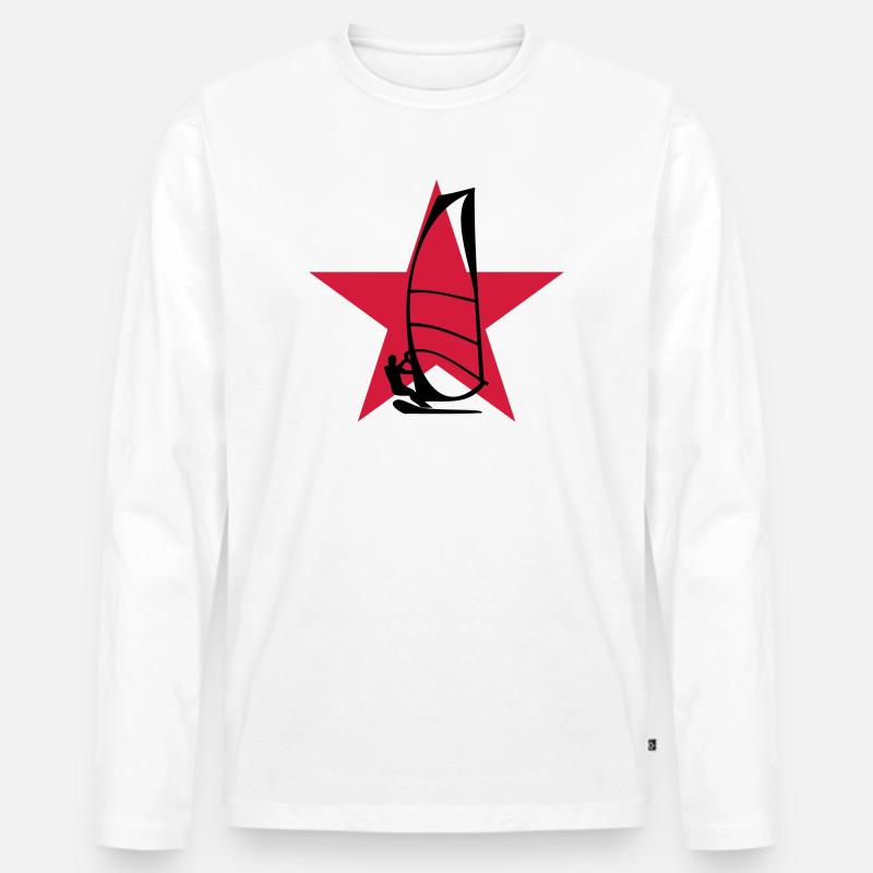 Windsurfen / Windsurfer / Windsurf / Windsurfing - Männer Premium Bio Langarmshirt - Weiß