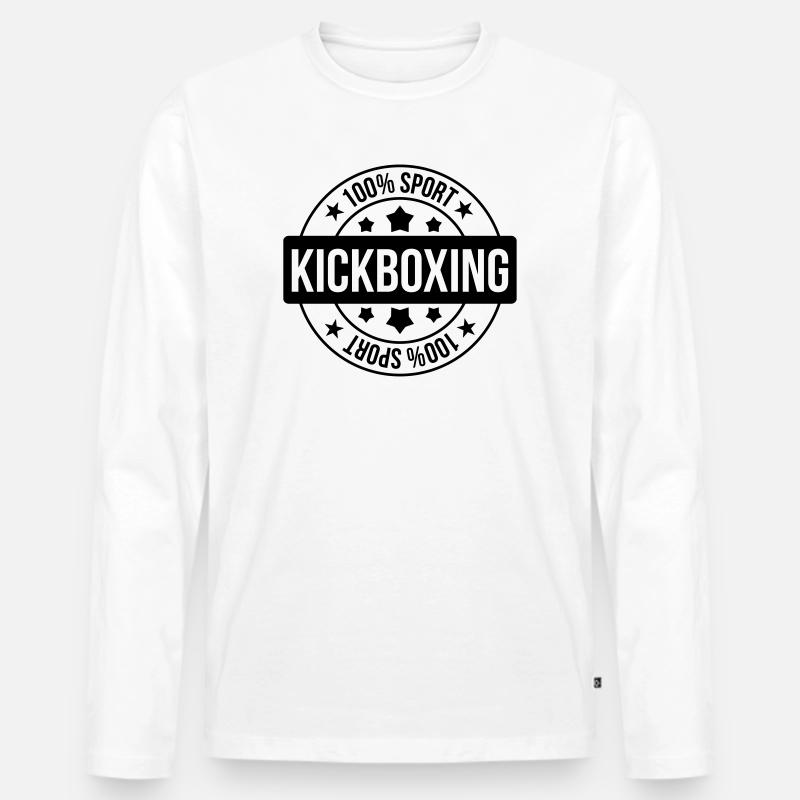 Kickboxen / Kickboxing / Kickboxer / Kick Boxing - Männer Premium Bio Langarmshirt - Weiß