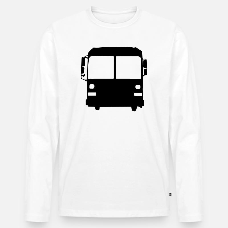 Bus / Busfahrer / Arbeit / Job - Männer Premium Bio Langarmshirt - Weiß