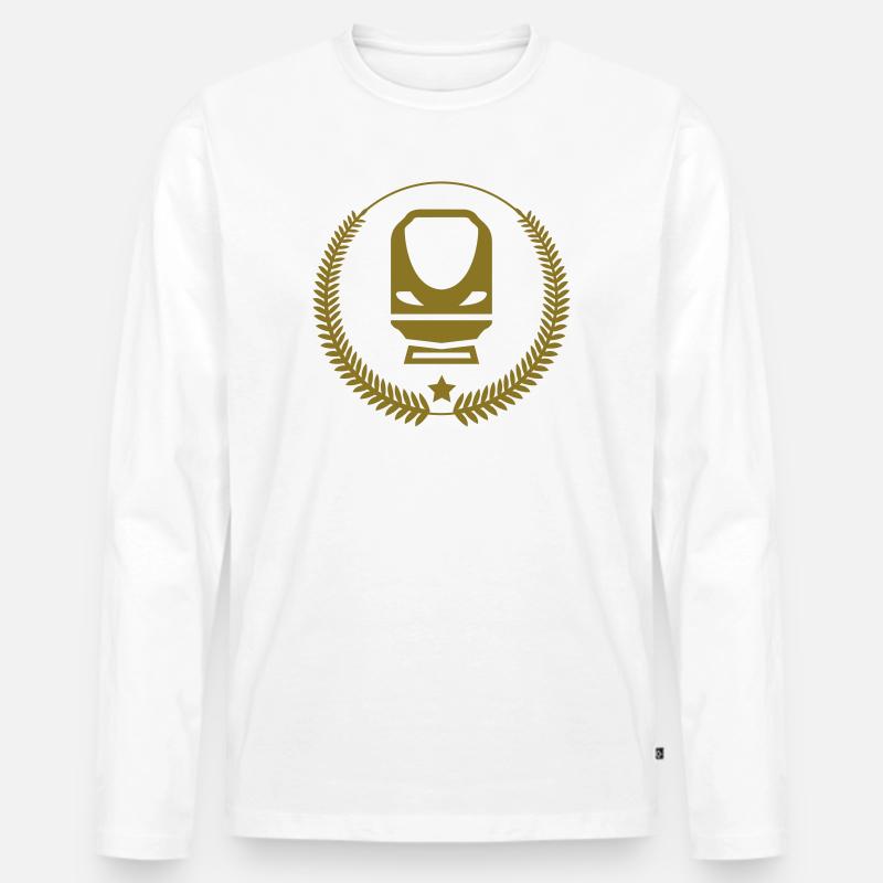 Eisenbahner / Eisenbahnen / Eisenbahn / Bahn - Männer Premium Bio Langarmshirt - Weiß