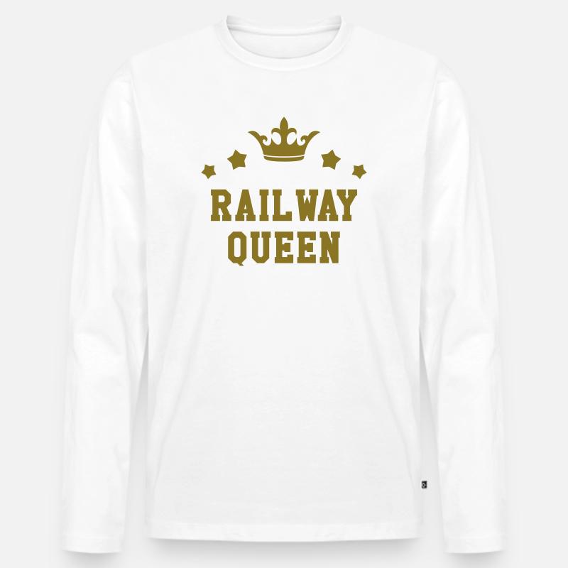 Eisenbahner / Eisenbahnen / Eisenbahn / Bahn - Männer Premium Bio Langarmshirt - Weiß