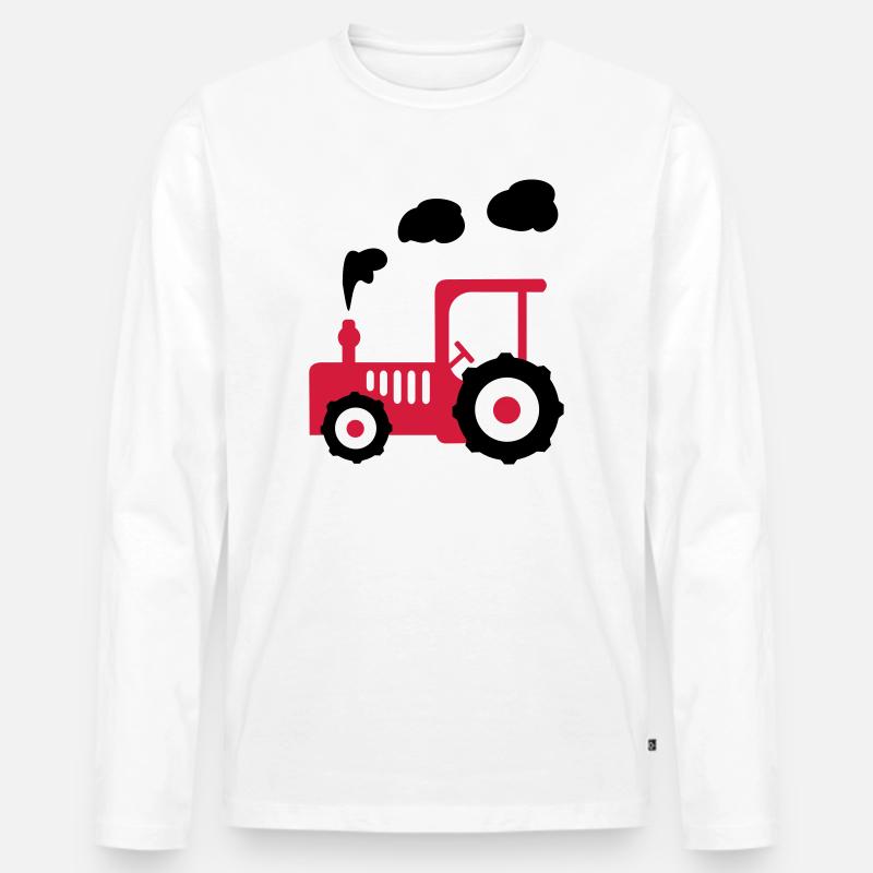 traktor landwirtschaft - Männer Premium Bio Langarmshirt - Weiß