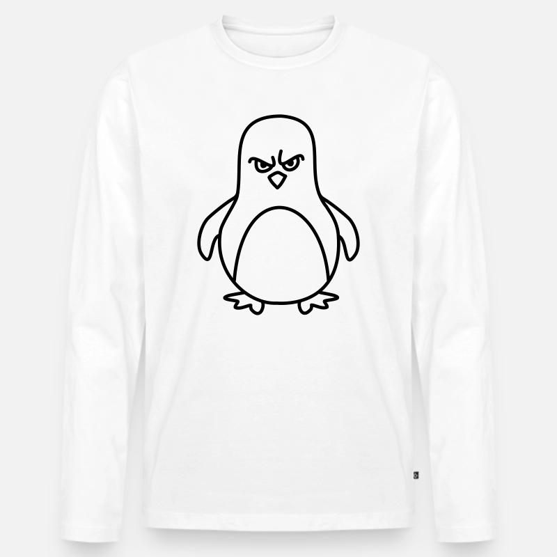 lustiger pinguin - Männer Premium Bio Langarmshirt - Weiß