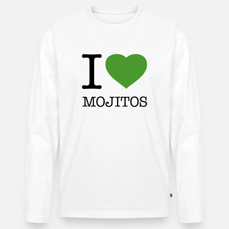 I LOVE MOJITOS - Männer Premium Bio Langarmshirt - Weiß