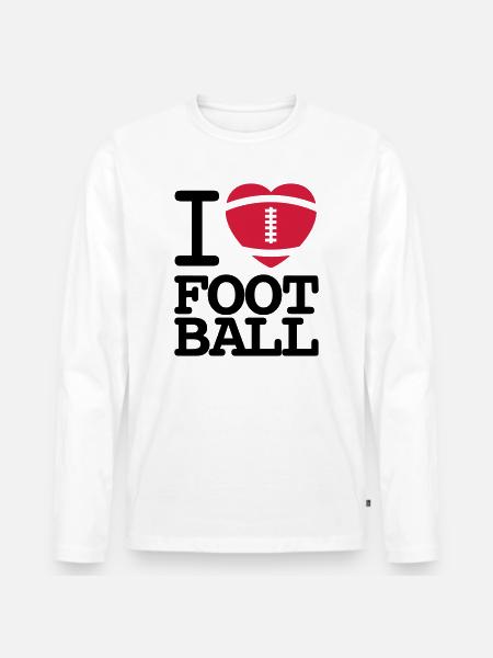 I love football - Premium økologisk langærmet T-shirt til mænd - hvid