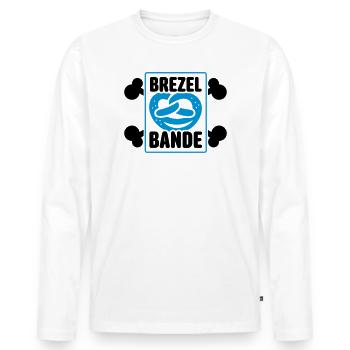 brezel bande - Männer Premium Bio Langarmshirt - Weiß - Vorne - Nico (187cm)