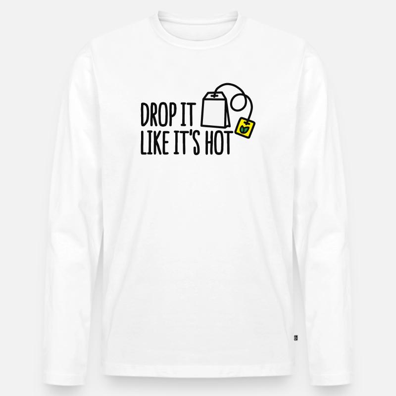 Drop it likes it's hot - Männer Premium Bio Langarmshirt - Weiß