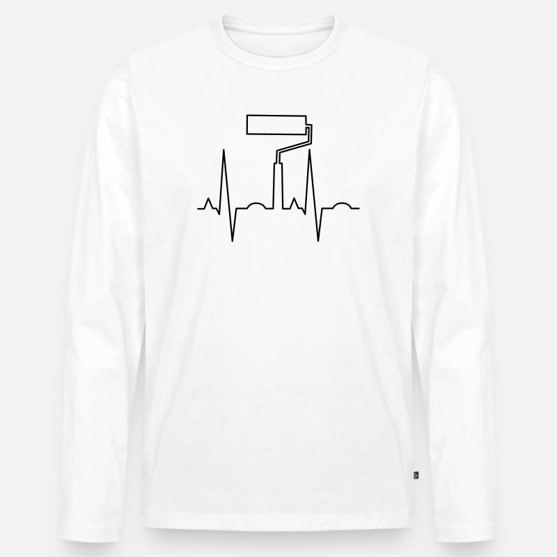 Abstraktes geometrisches Kunstmuster  - Männer Premium Bio Langarmshirt - Weiß