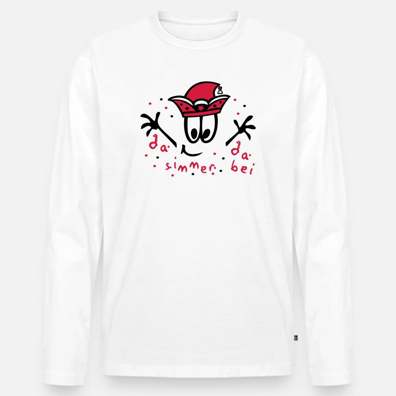 Fasching mit Konfetti, Karneval - Männer Premium Bio Langarmshirt - Weiß