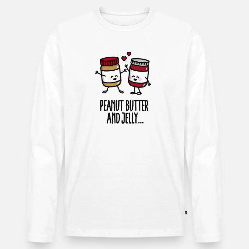 Peanut butter and jelly - Männer Premium Bio Langarmshirt - Weiß