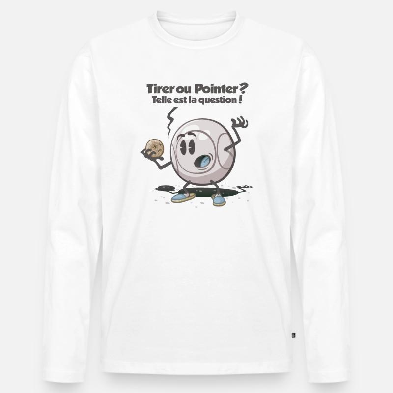 Tirer ou pointer - Männer Premium Bio Langarmshirt - Weiß
