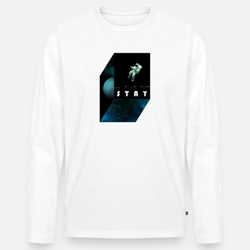 stay / morse code - Männer Premium Bio Langarmshirt - Weiß