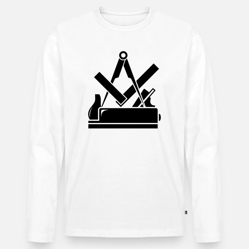 Tischler Zunftzeichen - Männer Premium Bio Langarmshirt - Weiß