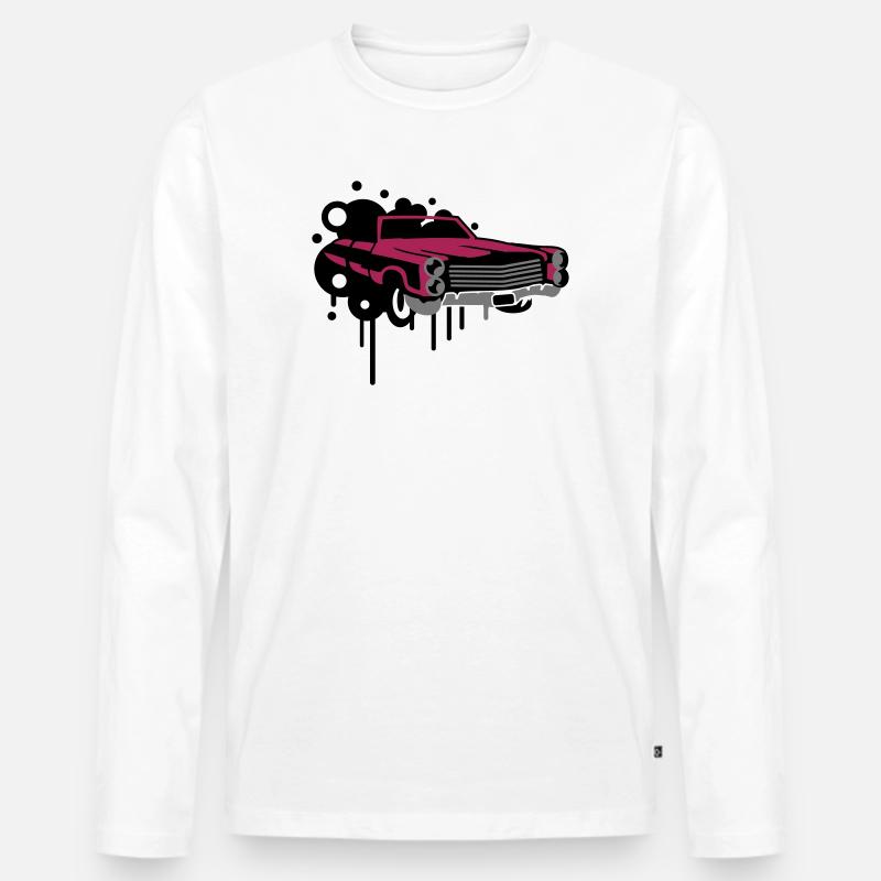 Vintage Auto Graffiti - Männer Premium Bio Langarmshirt - Weiß