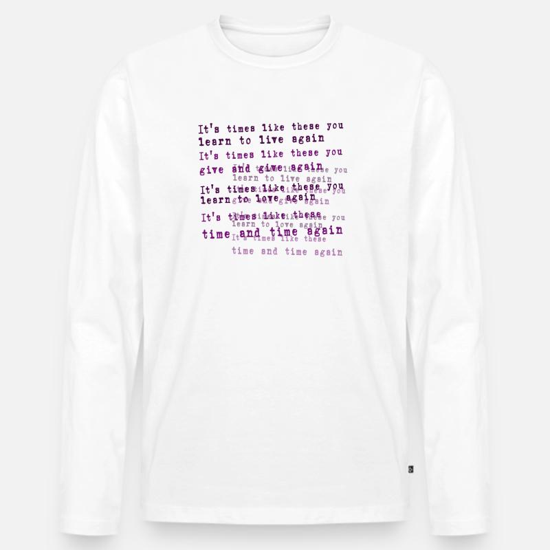 Foo Fighters Lyrik - Männer Premium Bio Langarmshirt - Weiß