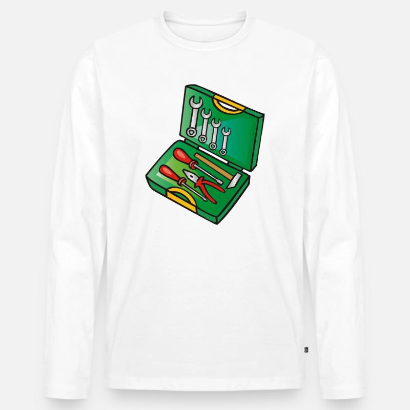 Werkzeugkiste | toolbox - Männer Premium Bio Langarmshirt - Weiß