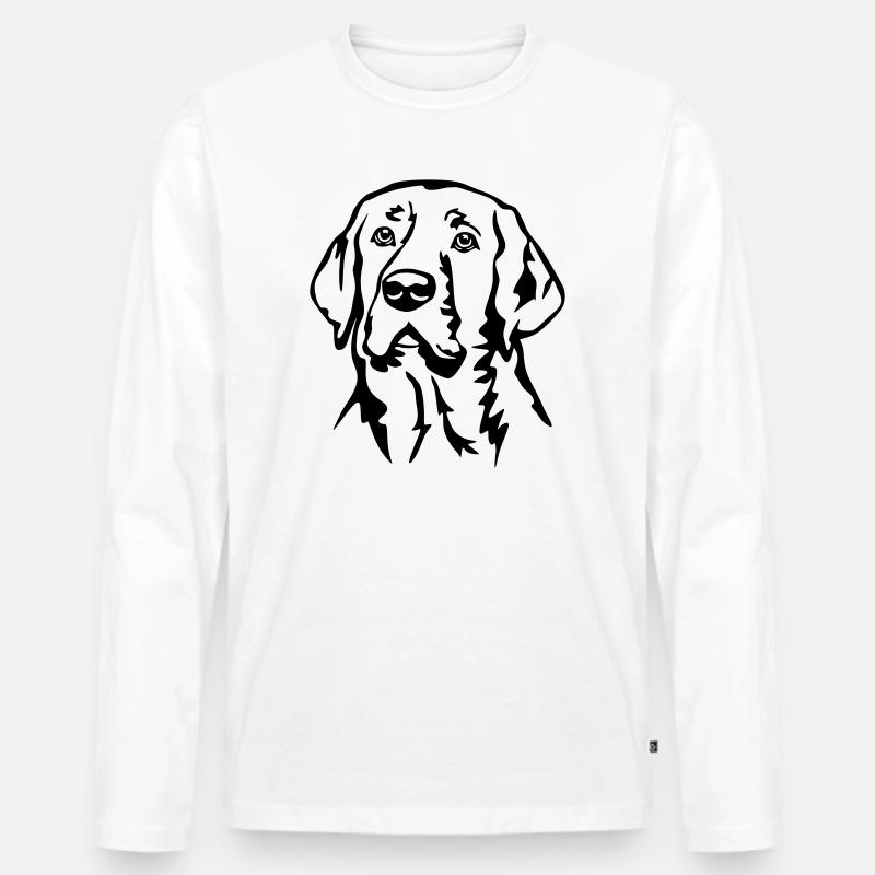 Broholmer Kopf - Männer Premium Bio Langarmshirt - Weiß