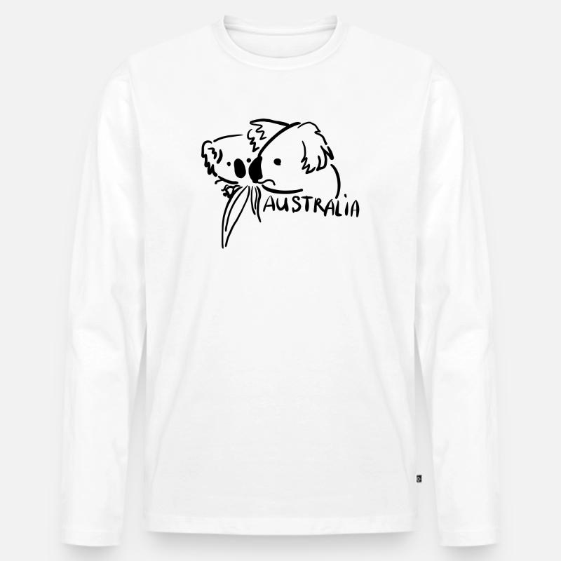 Australia - Männer Premium Bio Langarmshirt - Weiß