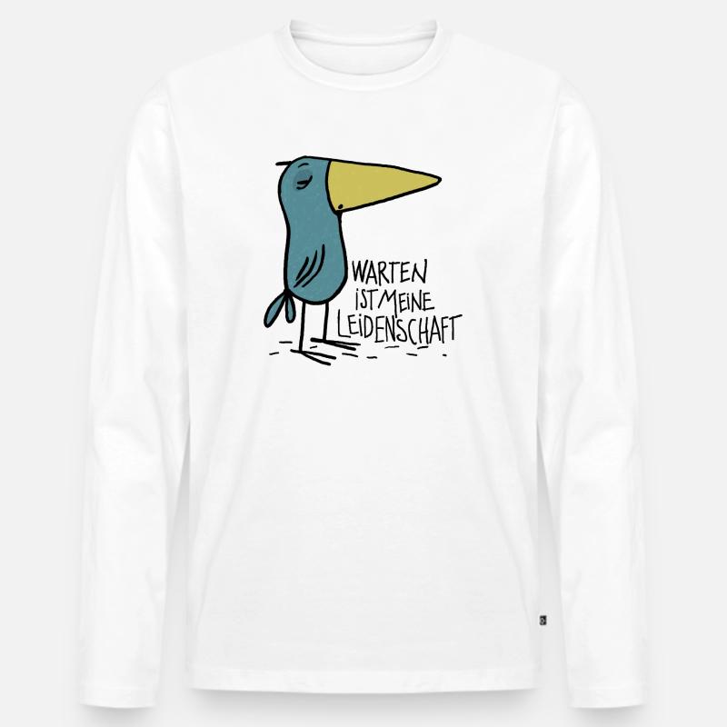 warten - Männer Premium Bio Langarmshirt - Weiß