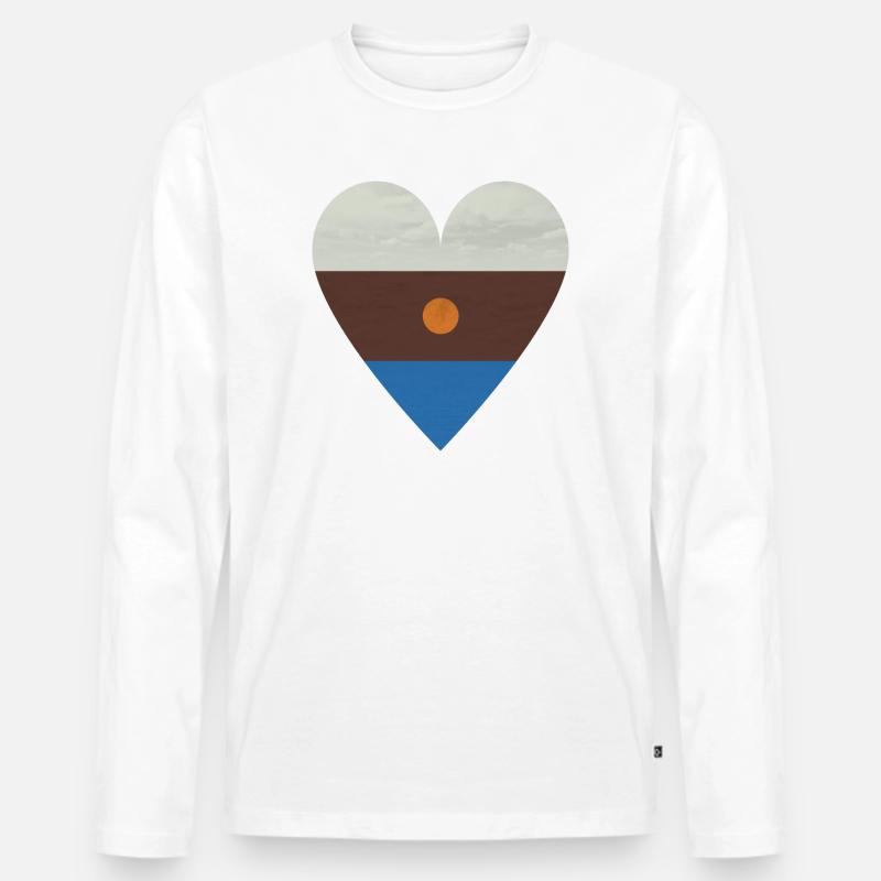 4 Elemente - Männer Premium Bio Langarmshirt - Weiß