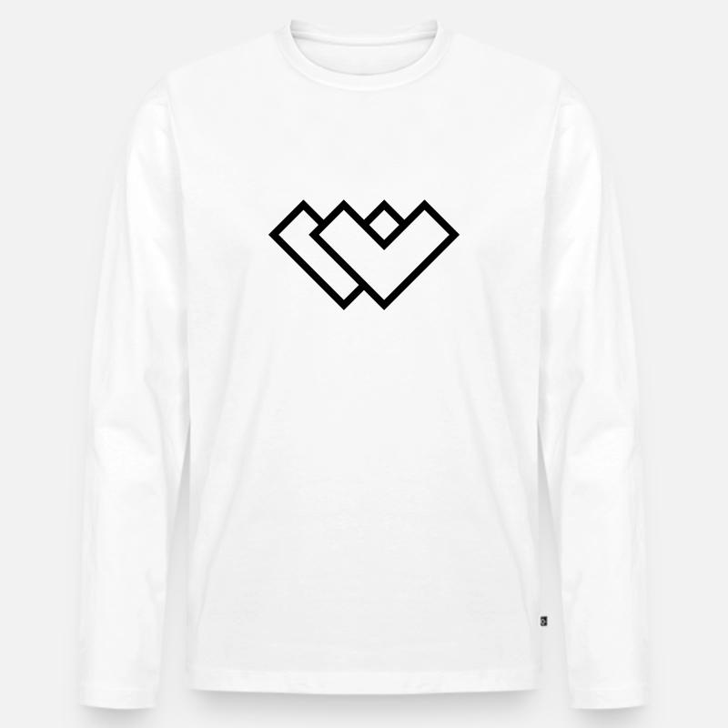W - Logo - Männer Premium Bio Langarmshirt - Weiß